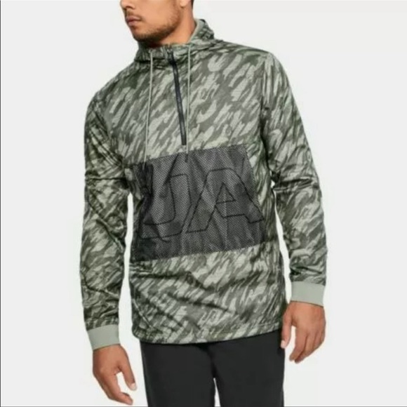 Under Armour Men's UA Sportstyle Longline Anorak Jacket Hooded Windbreaker - Picture 1 of 8